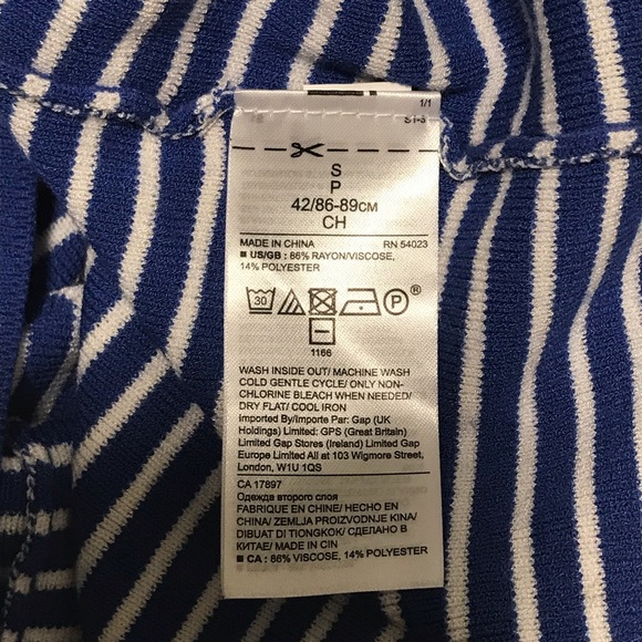 NWT Banana Republic Blue & White Striped Tank with V Back - Picture 4 of 5